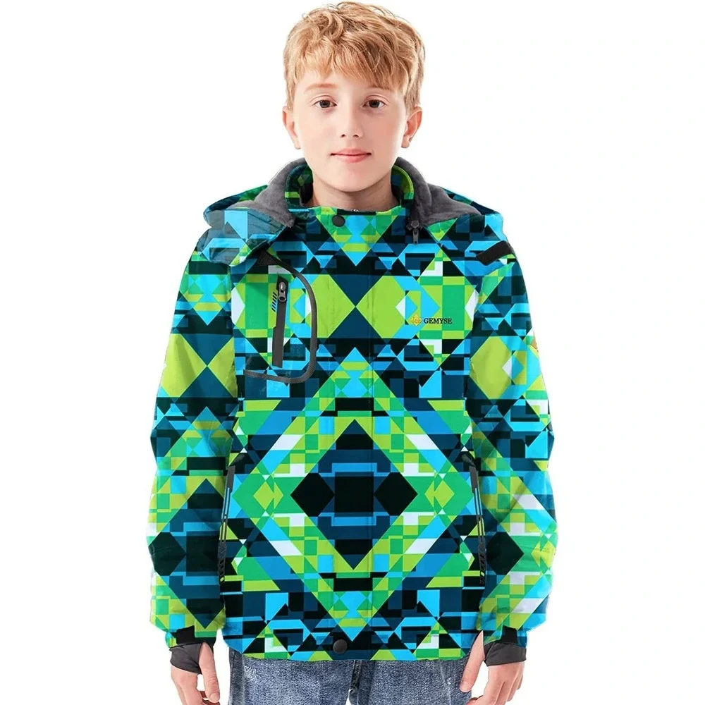 Boys Waterproof Ski Snow Jacket Hooded Fleece Windproof Winter Jacket 14 - 16 XL